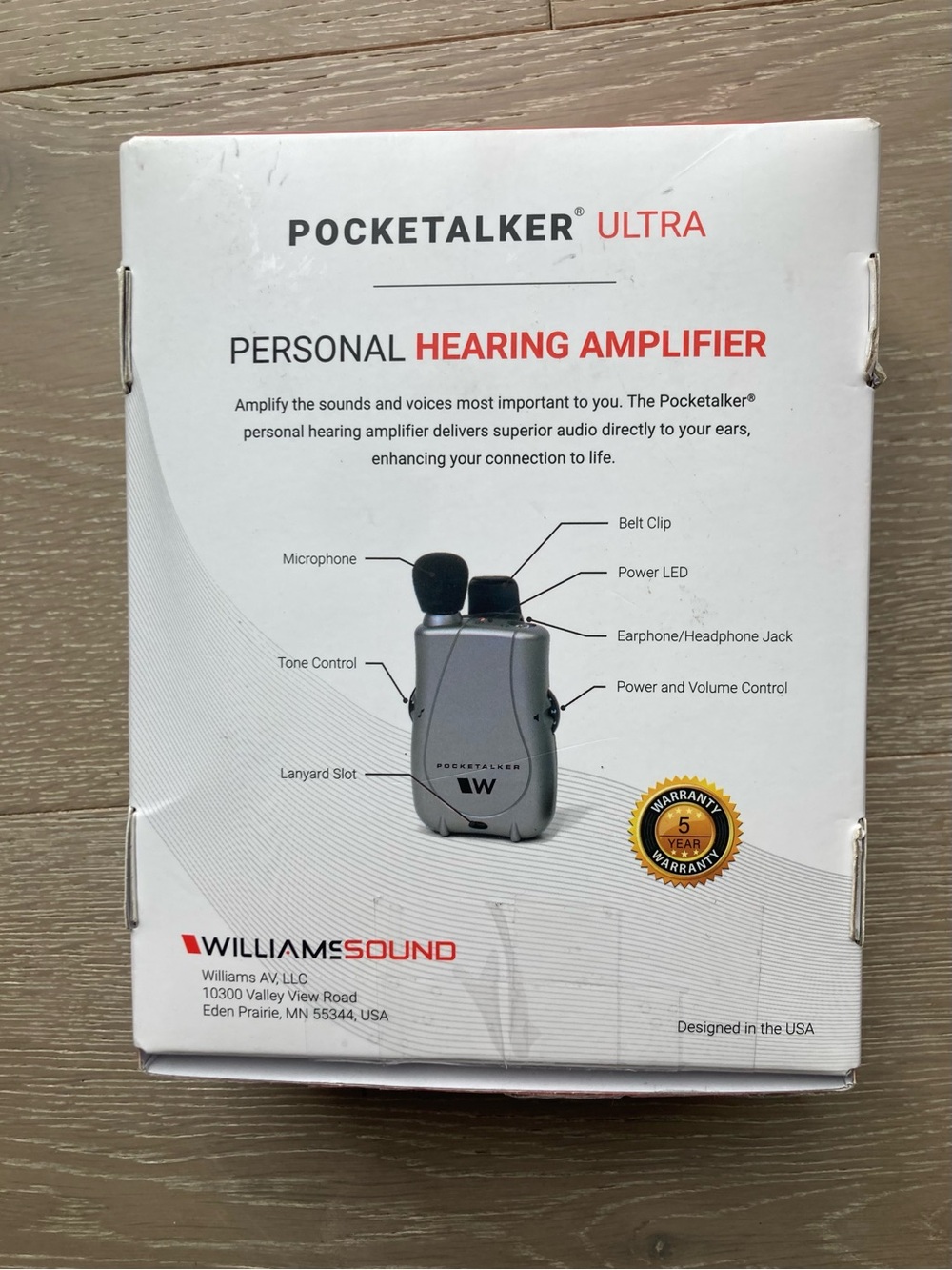 Pocketalker Ultra Personal Hearing Amplifier - White